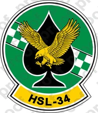 STICKER USN HSL 34 GREEN CHECKERS