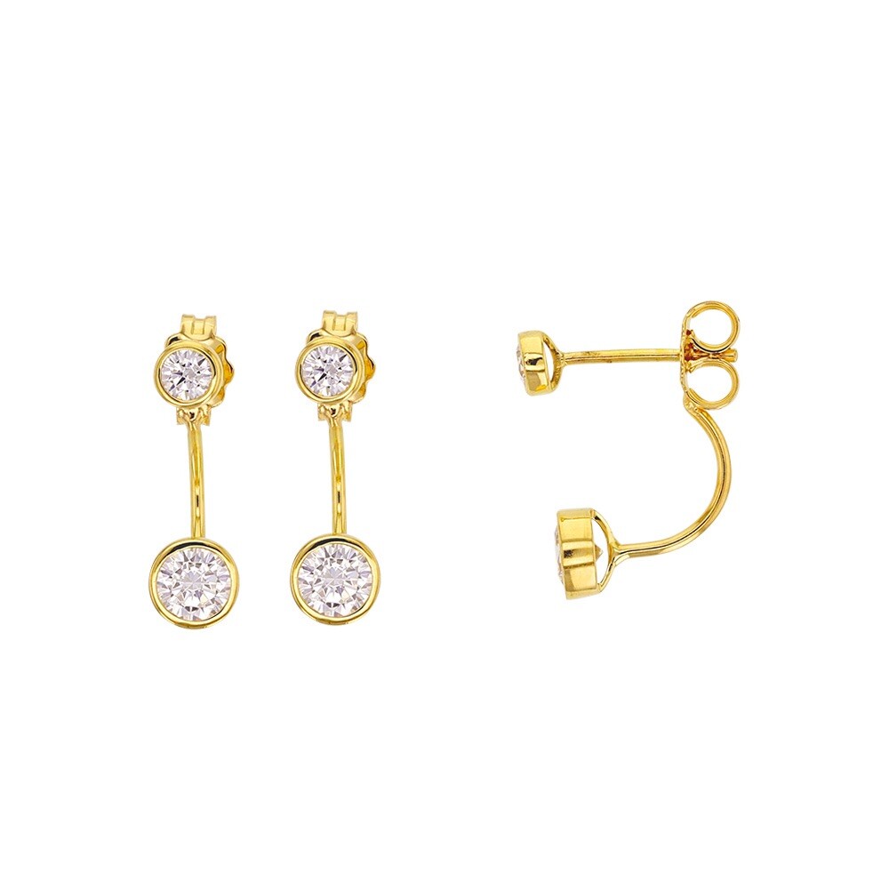 Boucles d'oreilles en or 9 carats et oxydes de zirconium blancs