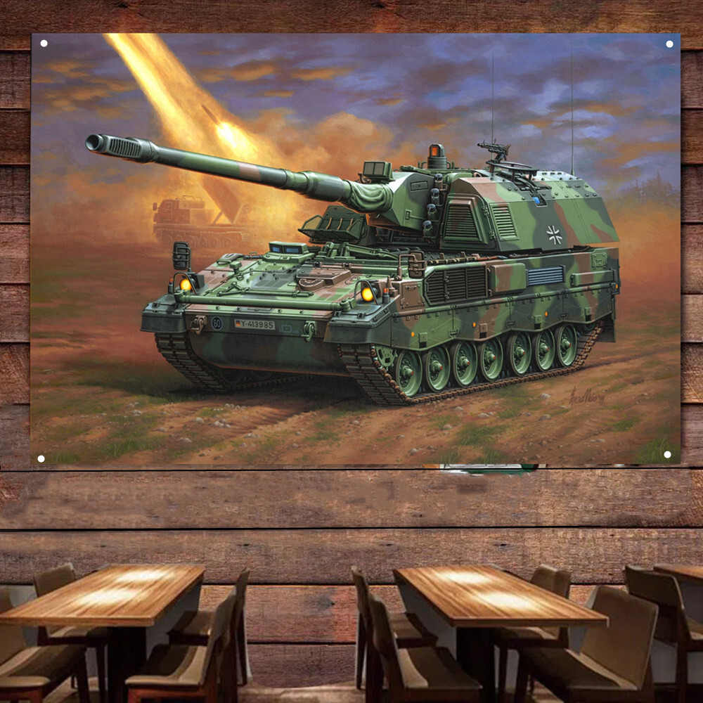 Germany Panzerhaubitze 2000 howitzer Military Art Banner Wall Painting Flag