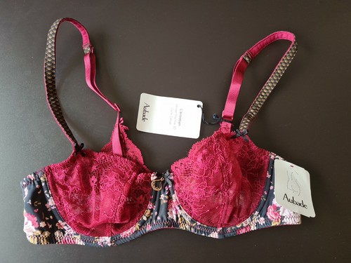 Soutien-gorge Aubade Ebene - Taille 85B (bonnet B) - Rouge - Style Balconnet - Neuf Avec étiquettes