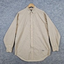 Daniel Cremieux Men's Tan Mini-Check Shirt Size M 100 Cotton Button Down Preppy