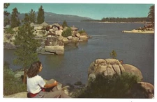 Big Bear Lake California c1950's Woman, San Bernardino Mtns, Union Oil Co Series