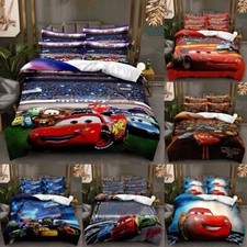 Kids Cars 3D Duvet Cover Set Bedding Quilt + Pillowcases - Single Double Size 69