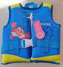 Kids Blue Shark Swim Vest Life Jacket Size Medium 4-6 yrs NWT