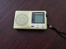 Vintage Portable FM AM SW Radio 9 Band World Receiver Gold Edition GUC