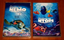 FINDING NEMO & FINDING DORY / DISNEY 2x DVD SET English Greek REGION-2 New