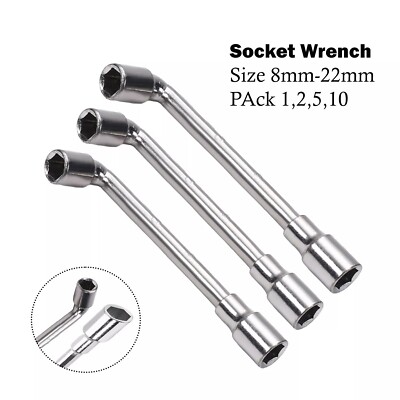Sechskant-Steckschlüssel 6 Punkt 8 mm bis 22 mm alle Größen metrisch L-förmig abgewinkelt offen