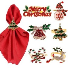 Christmas Napkin Rings Set of,Metal Xmas Napkin Holders Rings,Christmas 6