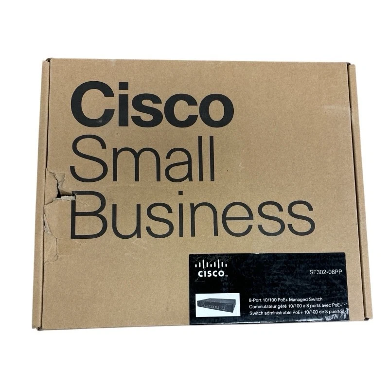 Cisco SF302-08PP Small Business 8 Port 10/100PoE+ Managed Switch (New) Sealed - Image 4 of 4