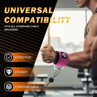 Wrist Cuffs with Dual D-Rings   Secure & Comfortable Support for Cable Machin...