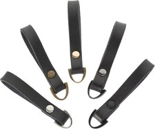 SEWACC 5pcs Zipper Pull Replacement Leather Pulls Tab Slider Black