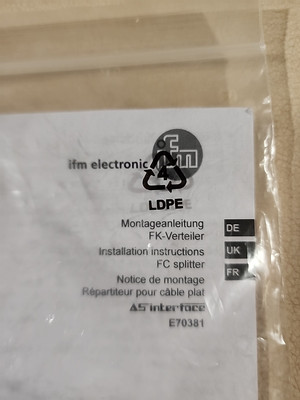 IFM E70381 AS-Interface Flat Cable Splitter   NEW