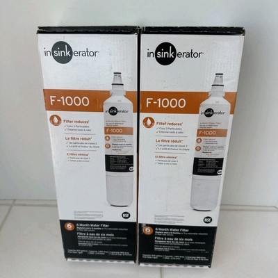 2-Pack InSinkErator F-1000 Replacement Water Filter Cartridge NEW SEALED-Ret $90