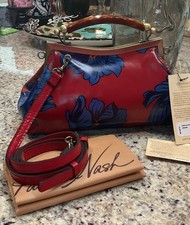 PATRICIA NASH Kelmscott Leather Frame Bag Grecian Rose print P862692 MSRP 149