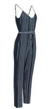 Rag Bone - Navy WhiteStriped Sleeveless Jumpsuit