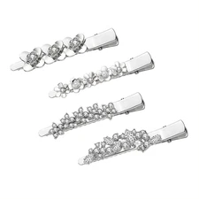 Rhinestone Alligator Hair Clips Duckbill Hairpins Flower Hair Barrettes for Wome