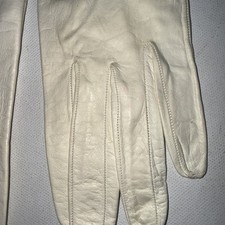 VTG 50's Era Lovely Ivory Soft Leather Dress Glam Wedding Old Money Gloves 6.5