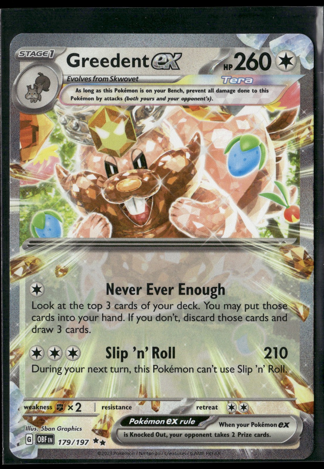SV03: Obsidian Flames #179/197 Greedent ex