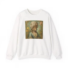 Unisex Crewneck Sweatshirt Rococo Rabbit Royalty Animal Art Gift