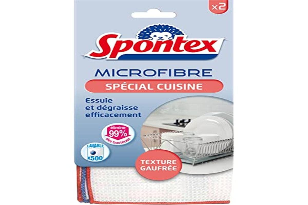 Spontex - Microfibra Cucina - 2 microfibra con texture goffrata - Pulisce e bq9q