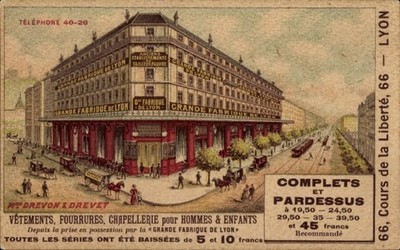 Postcard Lyon Rhône, front shows a commercial building, advertising for... - 4922735