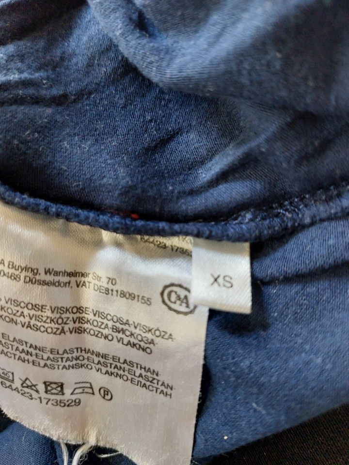 Umstandsshirt - Gr. XS - C&A - 3/4 Ärmel - blau - guter Zustand - Bild 3 von 4