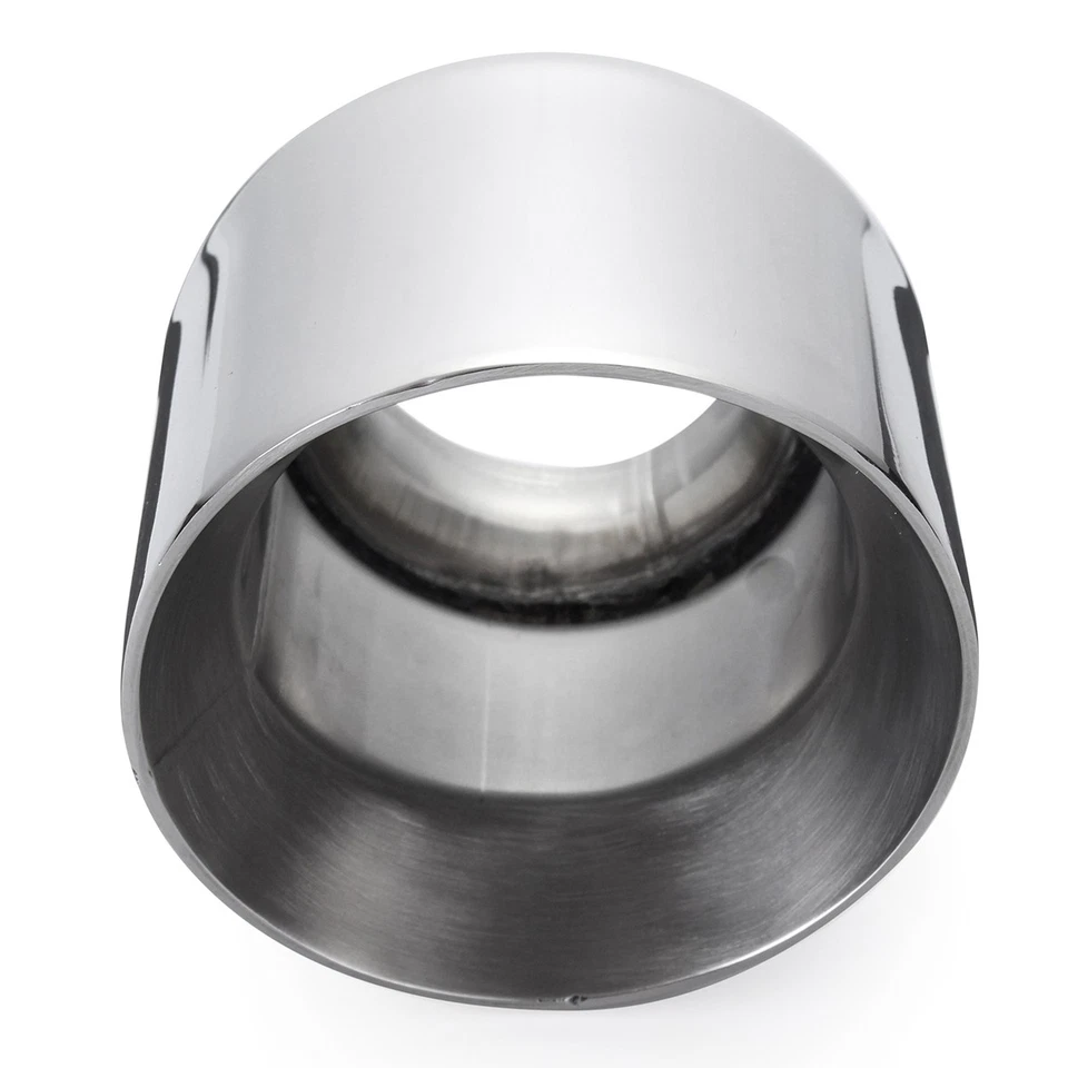 2.5" Inlet 4" Outlet 5" Long Double Wall Tail Throat Stainless Steel Exhaust Tip - Image 4 of 4