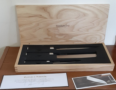 Kamikoto Kanpeki Professional 3 Pc Knife Set Original Box! COA Included!