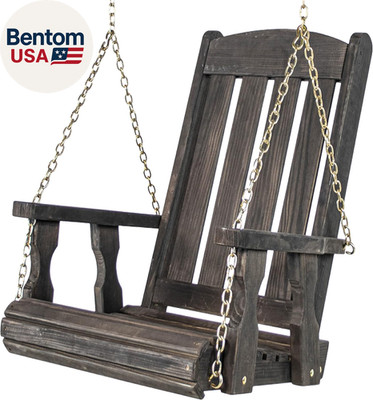 Heavy Duty Mission Pressure Treated Swing Chair (Semi-Solid Black Stain)