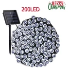 200 LED Solar String Lights 72FT Cool White 8 Modes Auto On/Off Xmas Decorations