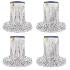 1.25 In. Cut End String Mop Cotton Mop Head Refill 16 Oz. Natural (4-Pack)