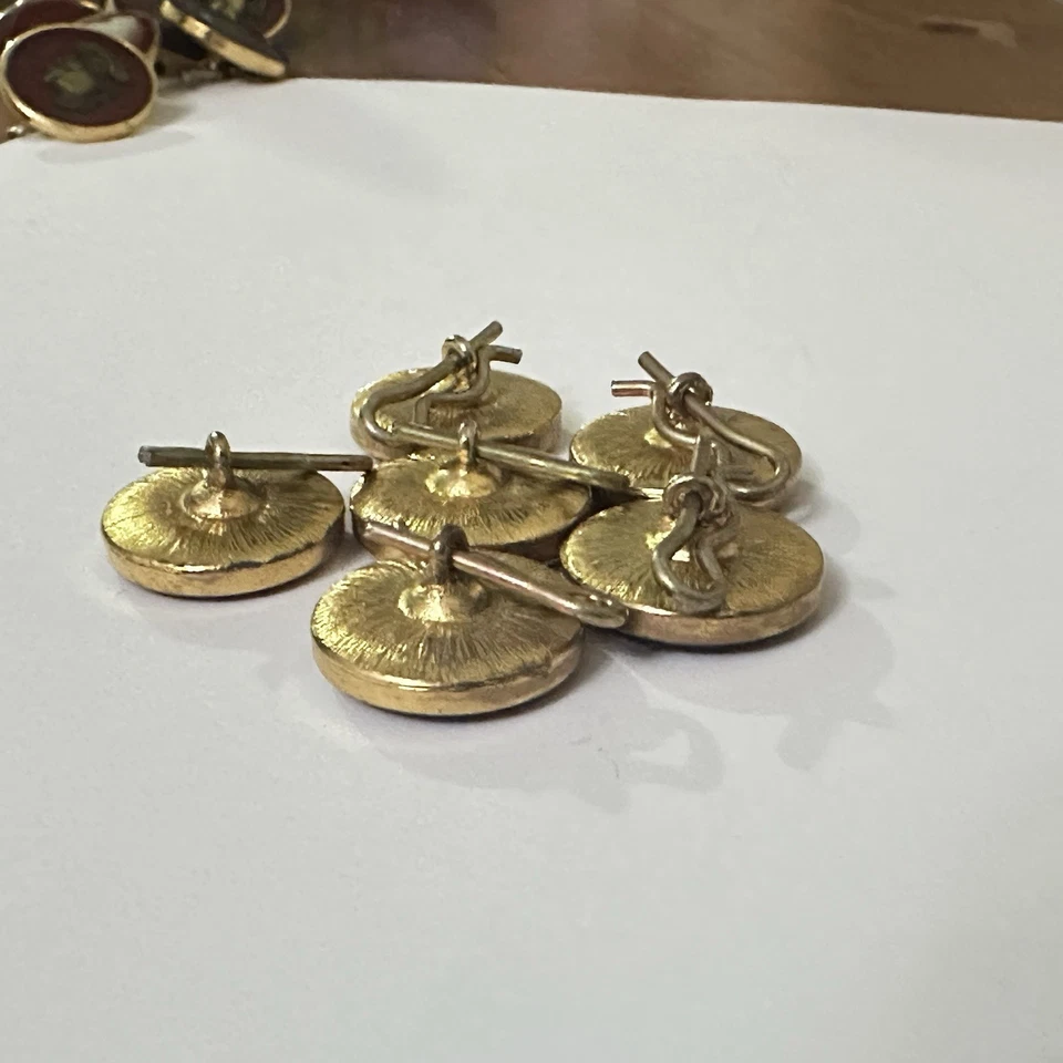 6 Burgundy Resin Brass 3/4” Buttons Athena/Minerva Woman Goddess Helmet Soldier - Image 4 of 4