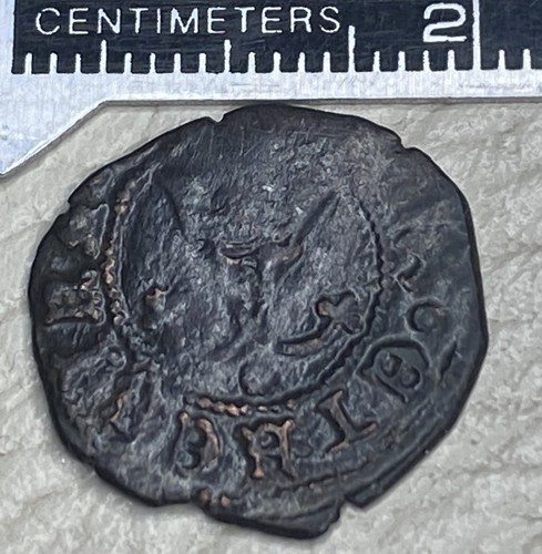 Pièce médiévale roi Ferdinand et reine Isabelle 1497-1566 blanche belle authentique - Photo 8/9
