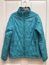 Patagonia Girls Nano Puff Winter Puffer Jacket Youth Sz XL 14 Turquoise Green