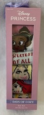 6 PAIRS - DISNEY PRINCESS SIZE M/L KID SHOE 3-10 COZY SOCKS NEW NIB