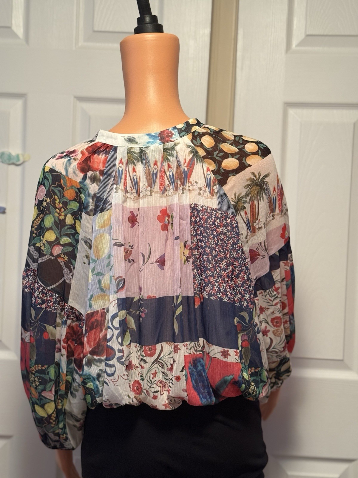 Desigual Boho Tulle Patchwork Cropped Oversized B… - image 7