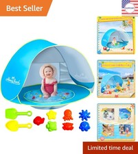 Baby Beach Tent with Sand Toys - Portable UV Protection Sun Shelter for Infants