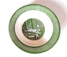 Royal Colonial Homestead Serving Bowl 10" Green  Vintage