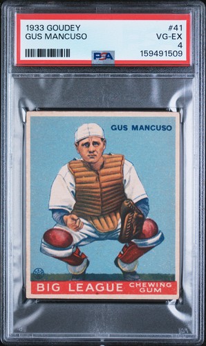 Gus Mancuso #41 1933 Goudey card