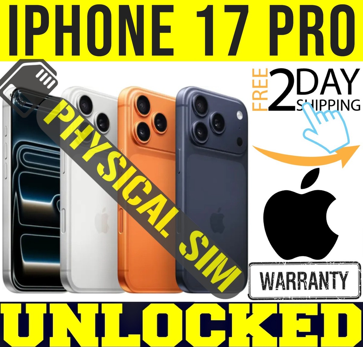 APPLE IPHONE 17 PRO 256GB (FACTORY UNLOCKED) ✓PHYSICAL SIM CARD