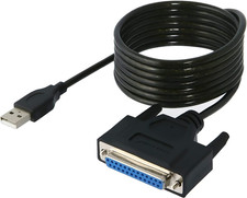 USB 2.0 to DB25 IEEE-1284 Parallel Printer Cable Adapter THUMBSCREWS Connectors