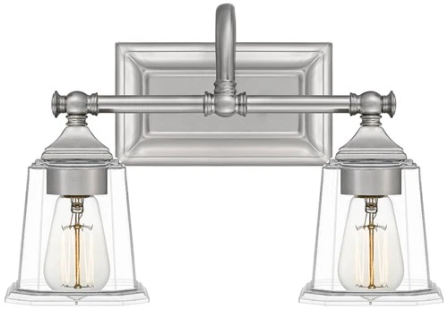 Quoizel Nicholas 10" High Brushed Nickel 2-Light Wall Sconce - Picture 2 of 6