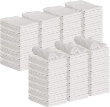 GREEN LIFESTYLE White Shop Towels 12x14, 150 Pack - 100 Cotton Super Absorbent
