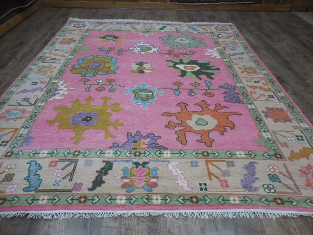 Turkish Oushak Rug, Modern Multicolored Handmade Bohemian Rug 8x10 Ft