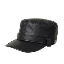Cappello Da Baseball Stile Militare In Ecopelle Flat Top Regolabile Unisex