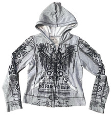 Apres Velo Hoodie Sweatshirt Womens Medium Gray Bike Cycling Bicycle Grunge Zip