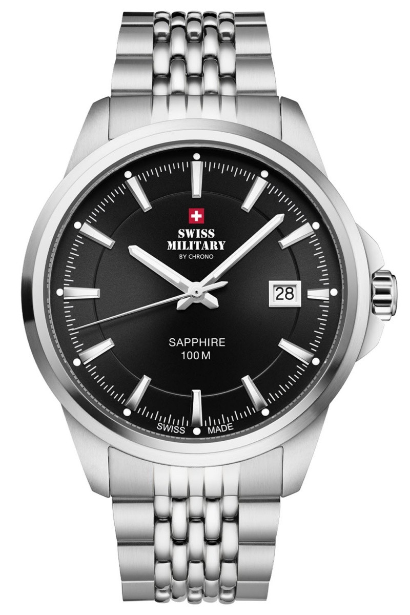 Swiss Military by Chrono SM34104.01 Herrenuhr mit Edelstahlband 10 ATM Datum