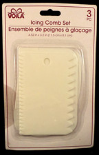Voila - Icing Comb Set - 3 Pieces - Cake Decorating Tools - Scrape/Shape/Smooth