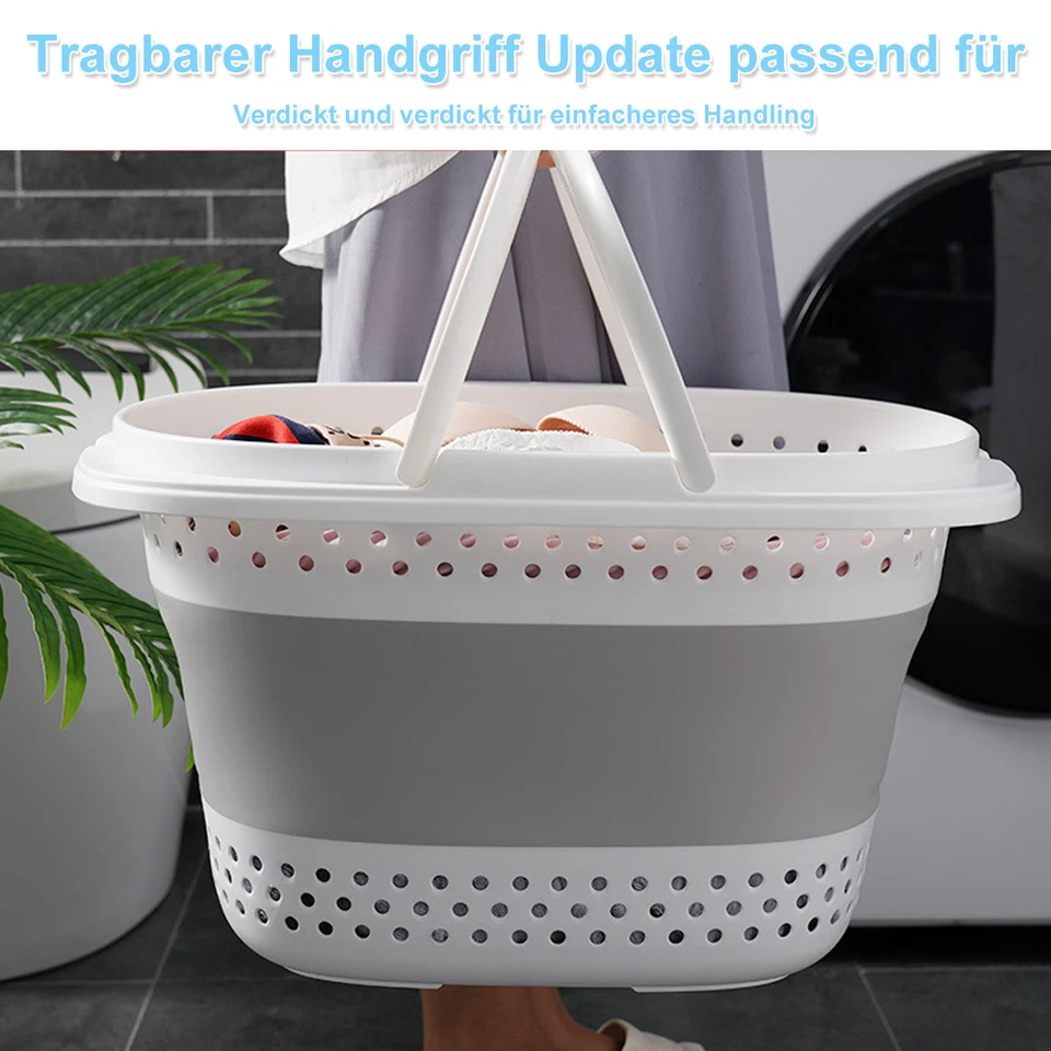 Wäschekorb Faltbar Wäschesammler Wäschebox Wäschetonne Aufbewahrungskorb Stabil - Bild 3 von 4