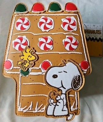 Loungefly Peanuts Christmas Gingerbread Snoopy Doghouse Crossbody Bag NEW